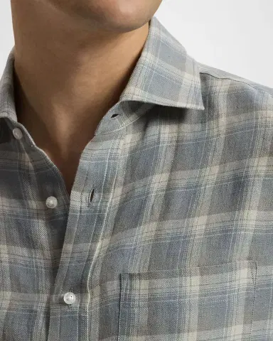 Ralph Lauren Purple Label Men's Twill Plaid Pocket Button-Down Shirt | Thumbnail 5 Ralph Lauren Purple Label Men's Twill Plaid Pocket Button-Down Shirt | Thumbnail 5