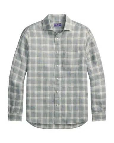 Ralph Lauren Purple Label Men's Twill Plaid Pocket Button-Down Shirt | Thumbnail 1 Ralph Lauren Purple Label Men's Twill Plaid Pocket Button-Down Shirt | Thumbnail 1