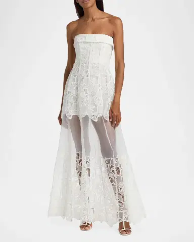 Simkhai Rennis Lace Bustier Gown | Thumbnail 4 Simkhai Rennis Lace Bustier Gown | Thumbnail 4