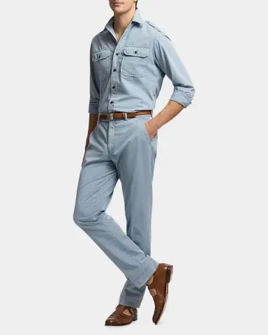 Ralph Lauren Purple Label Men's Garment-Dyed Twill Shirt | Thumbnail 2 Ralph Lauren Purple Label Men's Garment-Dyed Twill Shirt | Thumbnail 2