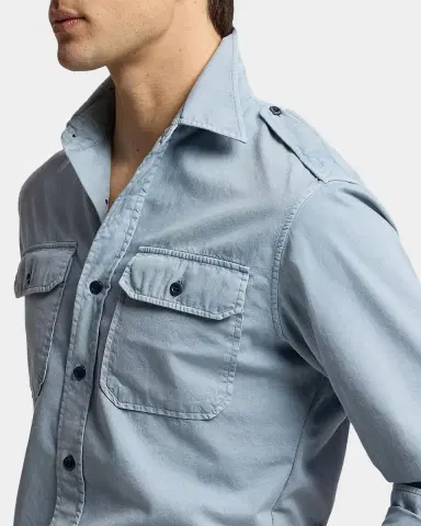 Ralph Lauren Purple Label Men's Garment-Dyed Twill Shirt | Thumbnail 5 Ralph Lauren Purple Label Men's Garment-Dyed Twill Shirt | Thumbnail 5
