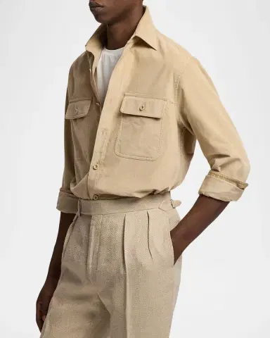 Ralph Lauren Purple Label Men's Sea Island Corduroy Button-Down Shirt | Thumbnail 6 Ralph Lauren Purple Label Men's Sea Island Corduroy Button-Down Shirt | Thumbnail 6