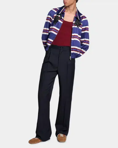 Dries Van Noten Men's Penrud Wool-Mohair Straight-Leg Pants | Thumbnail 2 Dries Van Noten Men's Penrud Wool-Mohair Straight-Leg Pants | Thumbnail 2