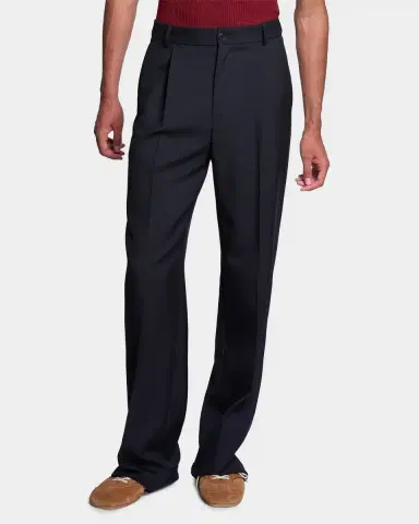 Dries Van Noten Men's Penrud Wool-Mohair Straight-Leg Pants | Thumbnail 4 Dries Van Noten Men's Penrud Wool-Mohair Straight-Leg Pants | Thumbnail 4