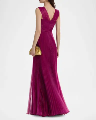 Theia Laurel Pleated Organza Gown | Thumbnail 3 Theia Laurel Pleated Organza Gown | Thumbnail 3