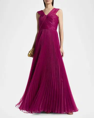 Theia Laurel Pleated Organza Gown | Thumbnail 4 Theia Laurel Pleated Organza Gown | Thumbnail 4