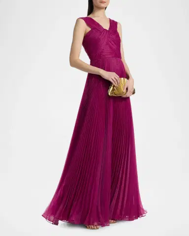 Theia Laurel Pleated Organza Gown | Thumbnail 7 Theia Laurel Pleated Organza Gown | Thumbnail 7