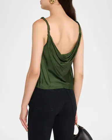 ALICE + OLIVIA Monique Twisted-Strap Satin Tank Top | Thumbnail 3 ALICE + OLIVIA Monique Twisted-Strap Satin Tank Top | Thumbnail 3