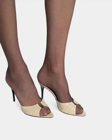 Saint Laurent Babylone 90MM Leather Stiletto Mules | Thumbnail 2 Saint Laurent Babylone 90MM Leather Stiletto Mules | Thumbnail 2