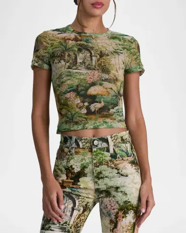 ALICE + OLIVIA Tess Terraine-Print T-Shirt | Thumbnail 4 ALICE + OLIVIA Tess Terraine-Print T-Shirt | Thumbnail 4