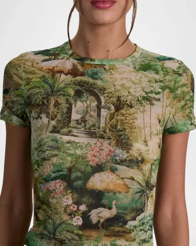 ALICE + OLIVIA Tess Terraine-Print T-Shirt | Thumbnail 5 ALICE + OLIVIA Tess Terraine-Print T-Shirt | Thumbnail 5