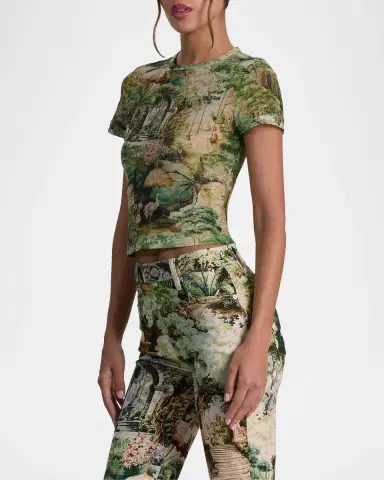 ALICE + OLIVIA Tess Terraine-Print T-Shirt | Thumbnail 6 ALICE + OLIVIA Tess Terraine-Print T-Shirt | Thumbnail 6