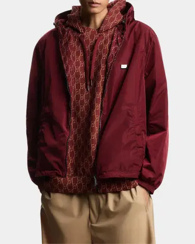Emporio Armani Men's Reversible Nylon Full-Zip Hooded Jacket | Thumbnail 3 Emporio Armani Men's Reversible Nylon Full-Zip Hooded Jacket | Thumbnail 3