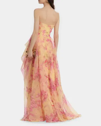 Theia Fahreta Sakura Mist Organza Strapless Gown | Thumbnail 3 Theia Fahreta Sakura Mist Organza Strapless Gown | Thumbnail 3
