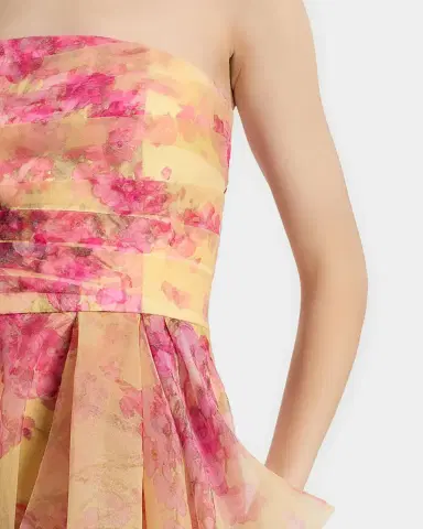 Theia Fahreta Sakura Mist Organza Strapless Gown | Thumbnail 5 Theia Fahreta Sakura Mist Organza Strapless Gown | Thumbnail 5