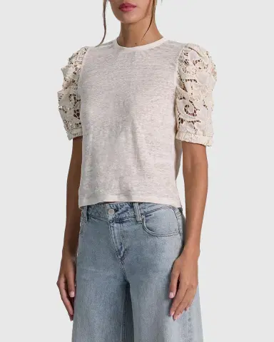 ALICE + OLIVIA Tyler Lace-Sleeve Crewneck Top | Thumbnail 6 ALICE + OLIVIA Tyler Lace-Sleeve Crewneck Top | Thumbnail 6