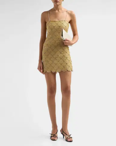ALICE + OLIVIA Nina Embellished Scallop Mini Dress | Thumbnail 2 ALICE + OLIVIA Nina Embellished Scallop Mini Dress | Thumbnail 2