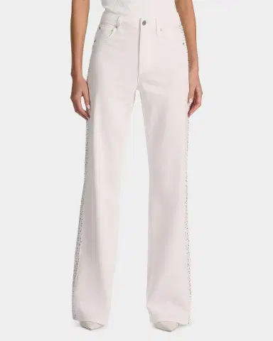 ALICE + OLIVIA Chic High-Rise Embellished Striped Jeans | Thumbnail 4 ALICE + OLIVIA Chic High-Rise Embellished Striped Jeans | Thumbnail 4