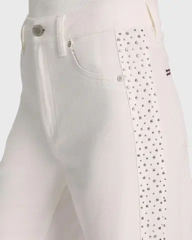 ALICE + OLIVIA Chic High-Rise Embellished Striped Jeans | Thumbnail 5 ALICE + OLIVIA Chic High-Rise Embellished Striped Jeans | Thumbnail 5