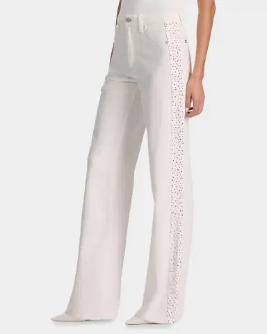 ALICE + OLIVIA Chic High-Rise Embellished Striped Jeans | Thumbnail 6 ALICE + OLIVIA Chic High-Rise Embellished Striped Jeans | Thumbnail 6