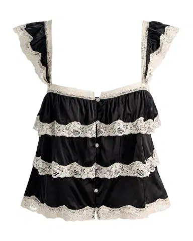 ALICE + OLIVIA Sylvie Tiered Lace Crop Top | Thumbnail 1 ALICE + OLIVIA Sylvie Tiered Lace Crop Top | Thumbnail 1