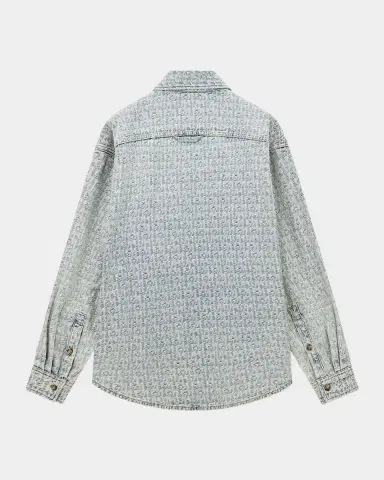 Emporio Armani Men's Monogram Denim Button-Front Shirt | Thumbnail 3 Emporio Armani Men's Monogram Denim Button-Front Shirt | Thumbnail 3