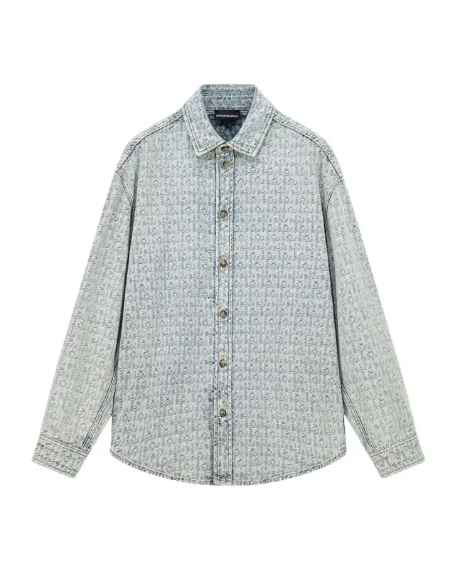 Men's Monogram Denim Button-Front Shirt Men's Monogram Denim Button-Front Shirt