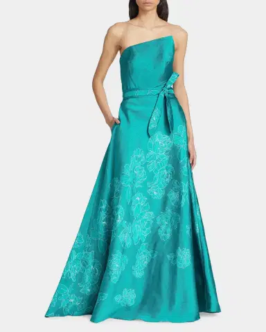 Rene Ruiz Collection Strapless Floral-Embroidered A-Line Gown | Thumbnail 2 Rene Ruiz Collection Strapless Floral-Embroidered A-Line Gown | Thumbnail 2