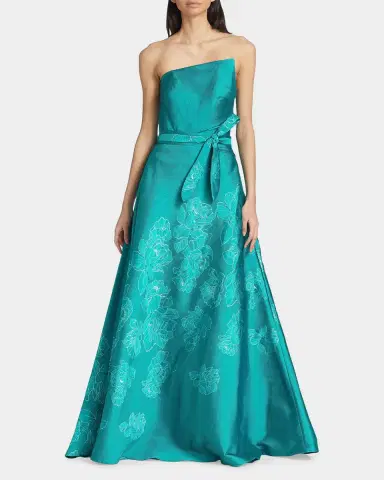 Rene Ruiz Collection Strapless Floral-Embroidered A-Line Gown | Thumbnail 4 Rene Ruiz Collection Strapless Floral-Embroidered A-Line Gown | Thumbnail 4