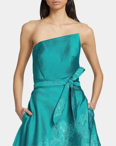 Rene Ruiz Collection Strapless Floral-Embroidered A-Line Gown | Thumbnail 5 Rene Ruiz Collection Strapless Floral-Embroidered A-Line Gown | Thumbnail 5
