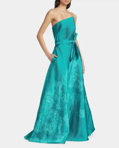 Rene Ruiz Collection Strapless Floral-Embroidered A-Line Gown | Thumbnail 7 Rene Ruiz Collection Strapless Floral-Embroidered A-Line Gown | Thumbnail 7