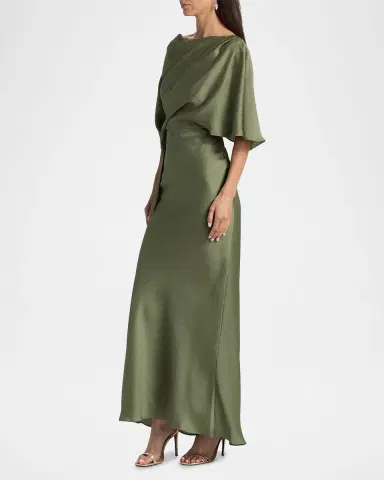 Amsale Hammered Satin A-Line Gown | Thumbnail 7 Amsale Hammered Satin A-Line Gown | Thumbnail 7