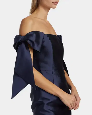 Alexia María CLONE Isabella Bow Silk-Wool Column Midi Dress | Thumbnail 5 Alexia María CLONE Isabella Bow Silk-Wool Column Midi Dress | Thumbnail 5