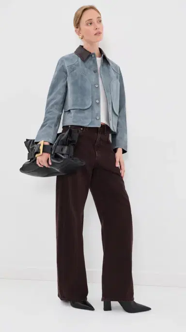 Veronica Beard Walters Cropped Barn Jacket Blue teel | Thumbnail 5 Veronica Beard Walters Cropped Barn Jacket Blue teel | Thumbnail 5