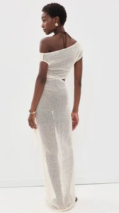 Andrea Iyamah Bala Crochet Coverup Dress Ivory S | Thumbnail 3 Andrea Iyamah Bala Crochet Coverup Dress Ivory S | Thumbnail 3