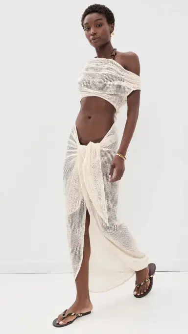 Andrea Iyamah Bala Crochet Coverup Dress Ivory S | Thumbnail 5 Andrea Iyamah Bala Crochet Coverup Dress Ivory S | Thumbnail 5