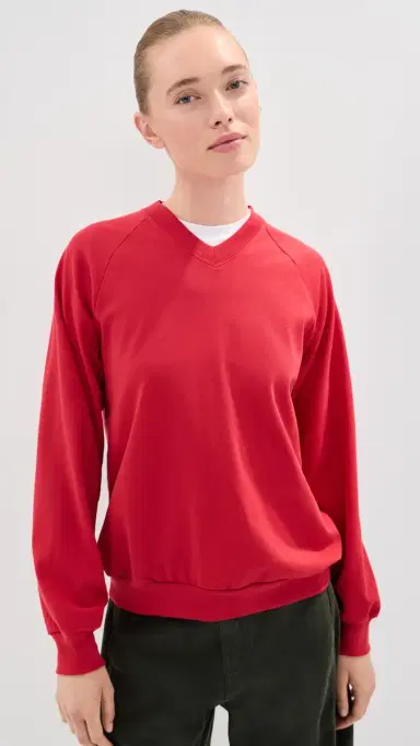 Tibi Perfect T Vintage Sweatshirt Red | Thumbnail 3 Tibi Perfect T Vintage Sweatshirt Red | Thumbnail 3