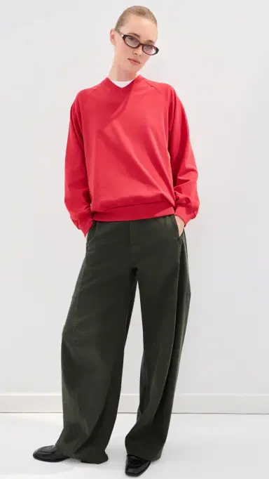 Tibi Perfect T Vintage Sweatshirt Red | Thumbnail 6 Tibi Perfect T Vintage Sweatshirt Red | Thumbnail 6