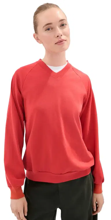 Tibi Perfect T Vintage Sweatshirt Red | Thumbnail 1 Tibi Perfect T Vintage Sweatshirt Red | Thumbnail 1