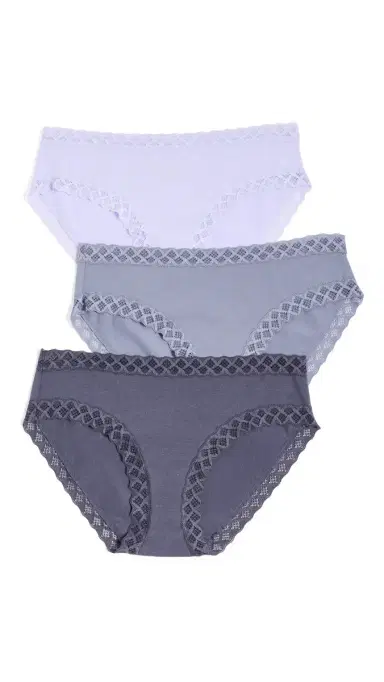 Natori Bliss Girl Briefs 3 Pack Twilight Haze/Purple Prl/Greystone | Thumbnail 6 Natori Bliss Girl Briefs 3 Pack Twilight Haze/Purple Prl/Greystone | Thumbnail 6
