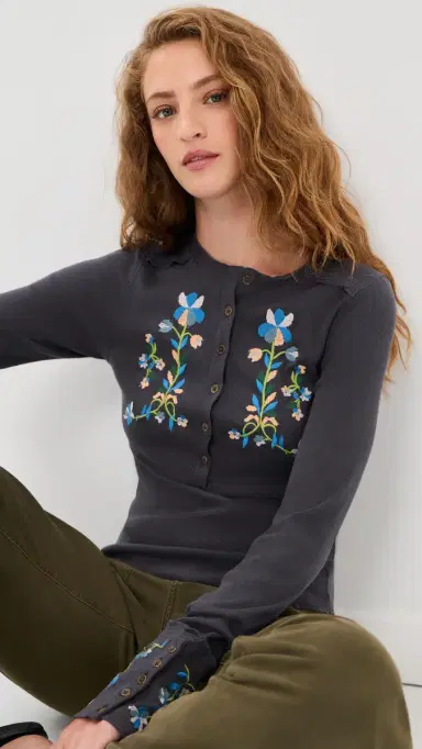 Free People Fleur Embroidered Tee | Thumbnail 2 Free People Fleur Embroidered Tee | Thumbnail 2