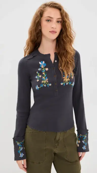 Free People Fleur Embroidered Tee | Thumbnail 3 Free People Fleur Embroidered Tee | Thumbnail 3