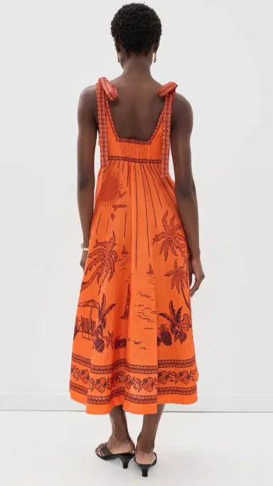 ALÉMAIS Boathouse Ballet Linen Sundress Orange | Thumbnail 3 ALÉMAIS Boathouse Ballet Linen Sundress Orange | Thumbnail 3