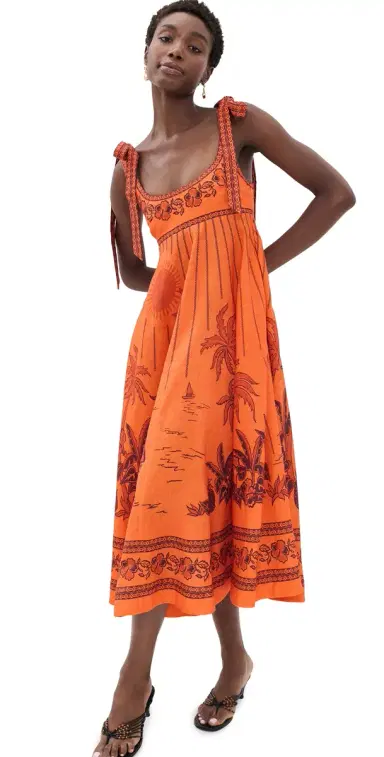 ALÉMAIS Boathouse Ballet Linen Sundress Orange | Thumbnail 1 ALÉMAIS Boathouse Ballet Linen Sundress Orange | Thumbnail 1