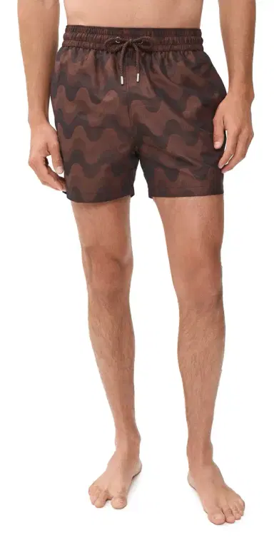 Frescobol Carioca Rio port Copacabana Jacquard wim Trunks 4 Cacao | Thumbnail 1 Frescobol Carioca Rio port Copacabana Jacquard wim Trunks 4 Cacao | Thumbnail 1
