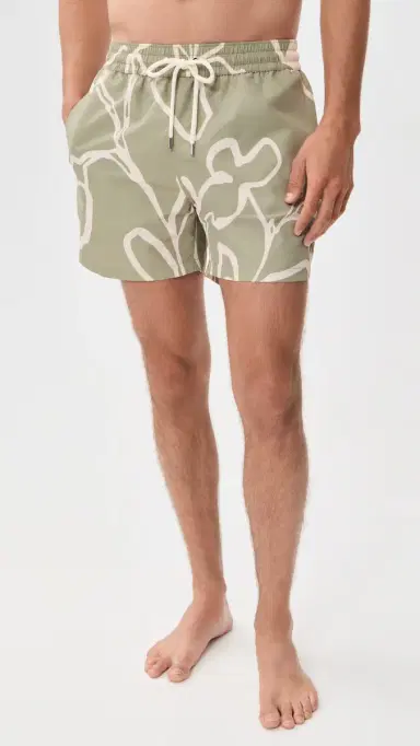 Frescobol Carioca Rio Flor Print Swim Shorts Palm Green | Thumbnail 2 Frescobol Carioca Rio Flor Print Swim Shorts Palm Green | Thumbnail 2