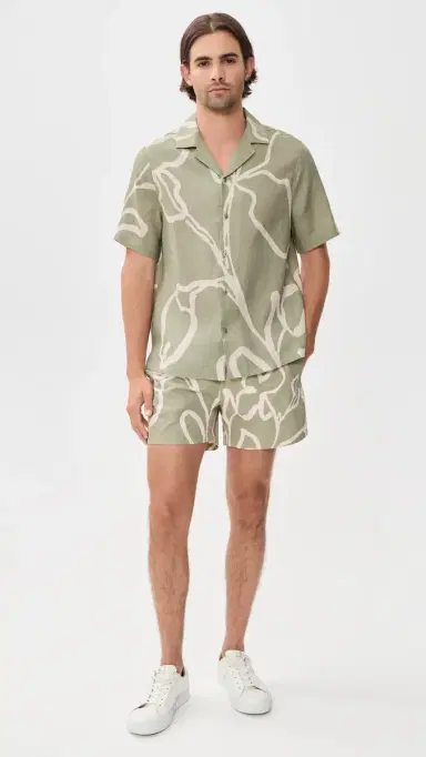 Frescobol Carioca Rio Flor Print Swim Shorts Palm Green | Thumbnail 5 Frescobol Carioca Rio Flor Print Swim Shorts Palm Green | Thumbnail 5