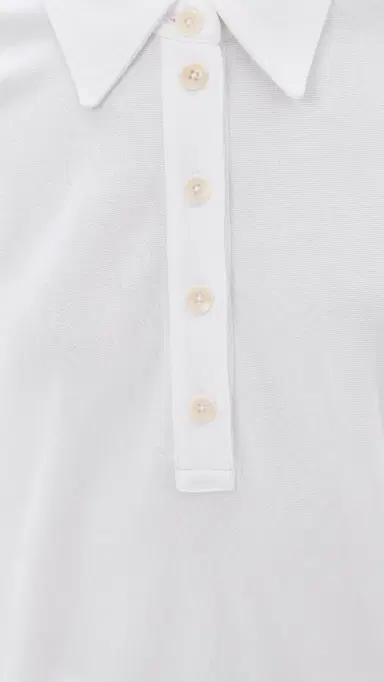 Tibi ightweight Polo Sweatshirt White | Thumbnail 6 Tibi ightweight Polo Sweatshirt White | Thumbnail 6