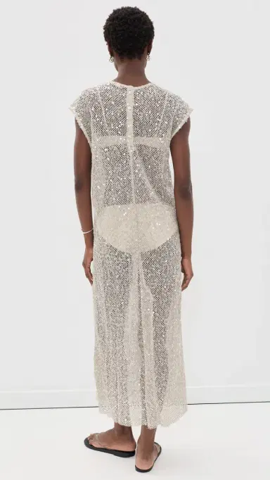 VRG GRL abre Sequin Midi Dress Oat | Thumbnail 3 VRG GRL abre Sequin Midi Dress Oat | Thumbnail 3