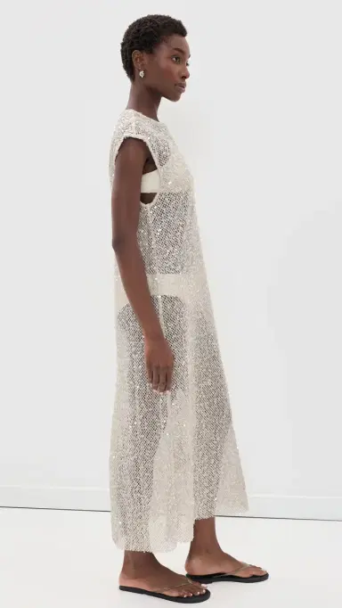 VRG GRL abre Sequin Midi Dress Oat | Thumbnail 4 VRG GRL abre Sequin Midi Dress Oat | Thumbnail 4